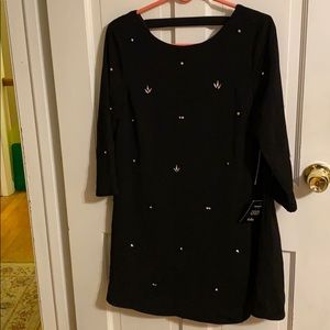 Lulu’s So Precious Black Rhinestone Swing Dress